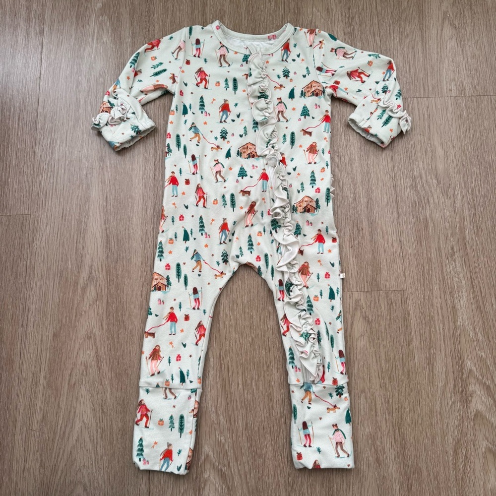 SweetHoney Cream and Red Kids One Piece Footie